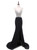 In Stock:Ship in 48 hours Black Chiffon Mermaid V-neck Prom Dress