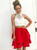 Two Piece A Line Sexy Beaded Short Homecoming Dress