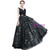 In Stock:Ship in 48 hours Black Straps Print Backless Prom Dress