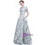 In Stock:Ship in 48 hours Silver Short Sleeve Lace Prom Dress
