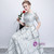 In Stock:Ship in 48 hours Silver Short Sleeve Lace Prom Dress