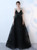 In Stock:Ship in 48 hours Black Deep V-neck Backless Prom Dress