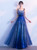 In Stock:Ship in 48 hours Blue Sequins Straps Prom Dress
