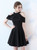 In Stock:Ship in 48 hours Black Halter Satin Homecoming Dress