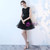 In Stock:Ship in 48 hours Black Lace Knee Length Homecoming Dress