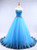 Blue Tulle Sweetheart Backless Appliques Wedding Dress