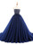 Luxury Blue Tulle Beading Strapless Bling Bling Wedding Dress