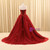 Burgundy Ball Gown Tulle Sweetheart Appliques Wedding Dress