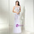 Mermaid White Sleeveless Rhinestone Beaded White Evening Dress