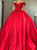 Red Satin Off The Shoulder Appliques Quinceanera Dresses