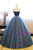 Blue Ball Gown Tulle Floor Length Strapless Princess Quinceanera Dresses