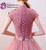 In Stock:Ship in 48 hours Ready To Ship Pink High Neck Quinceanera Dresses