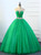 Ball Gown Green Tulle Sweetheart Crystal Quinceanera Dresses
