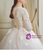 Luxury Long Sleeve Tulle Appliques Long Train Wedding Dress