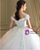 White Off The Shoulder Tulle Appliques Backless Wedding Dress