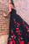 Sexy Black Lace Appliques Spaghetti Straps Prom Dress
