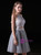 Gray 2 Piece Halter Tulle Knee Length Homecoming Dress