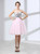 Pink Sweetheart Tulle Sequin Cocktail Dress With Bow