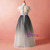 Plus Size Gray High Neck Tulle Appliques Prom Dress