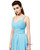 Floor Length Light Blue Spaghetti Straps Chiffon Bridesmaid Dresses