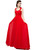 Red Chiffon Lace Straps Backless Bridesmaid Dress