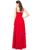 Red Floor Length Chiffon V Neck With Ruched Bodice Bridesmaid Dress