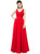 Red Floor Length Chiffon V Neck With Ruched Bodice Bridesmaid Dress