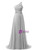 A-Line One Shoulder Chiffon Pleats Crystal Bridesmaid Dress