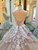 Gray High Neck Tulle Appliques Backless Wedding Dress