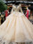 Luxury Ball Gown Long Sleeve Backless Tulle Appliques Wedding Dress