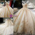 Luxury Ball Gown Champagne Backless Beading Flower Haute Couture Wedding Dresses
