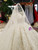 Luxury Ball Gown White Tulle Appliques Beading Long Sleeve Wedding Dresses