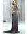 Open Back Trained Mermaid Black White Beading Prom Dress