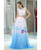 Two Pieces Lace Beaded Chiffon White And Blue Prom Dress