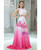 Two Pieces Lace White And Fuchsia Chiffon Prom Dresses