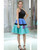 Blue Green Colors Halter Short Satin Homecoming Dress