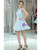 Light Blue Short Cocktail With Cross Back Homecoming Dress