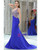 Mermaid Blue V-neck Backless With Beading Prom Dress