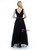 Black V-neck Backless Tulle Beading Bridesmaid Dress