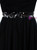 Black V-neck Backless Tulle Beading Bridesmaid Dress