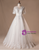 White Tulle Short Sleeve Backless V-neck Appliques Wedding Dress