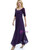 Purple Half Sleeve Chiffon Lace Backless Bridesmaid Dress