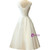 Satin A-Line Short V Neck Sashes Lace Up Tea Length Bridal Dresses