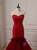 Red Sweetheart Sleeveless Tulle and Satin Bride Wedding Dress