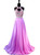 Top Beaded Crystal Light Purple Chiffon Backless Prom Dress