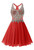 In Stock:Ship in 48 hours Red Chiffon Crystal Homecoming Dress