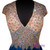 A-line V-neck Beaded Crystals Backless Blue Homecoming Dress