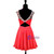 Cap Sleeve Beaded Crystals Backless Red Chiffon Homecoming Dress