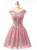 Pink Tulle Sequin Appliques Elegant Short Homecoming Dresses