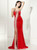 Red Mermaid Strapless Cut Out Split Front Prom Dress